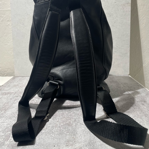 VTG COACH black leather XL BACKPACK 0529 - Picture 9 of 16